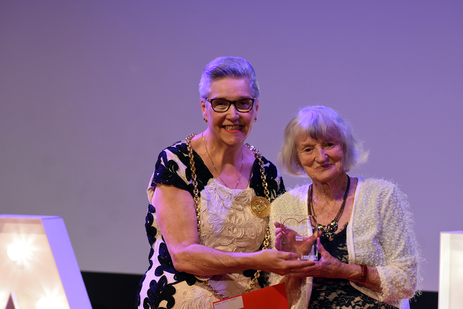 Winner Margaret Gregg with the Mayor of South Tyneside, Cllr Pat Hay